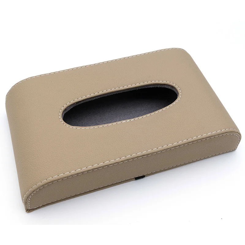 

Tissue Box For Car Universal Pu Leather Car Tissue Box Cover Napkin Paper Holder Sun Visor Towel Organizer Case Car Accessories