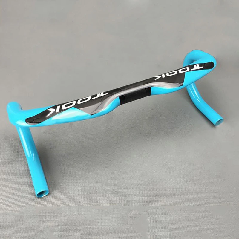 Light Blue Bicycle Bent Drop Handlebar MTB Road Racing Durable Bar Handlebar Tough Bike Accessories Fit For 31.8mm Caliber Many Color - Цвет: Light Blue