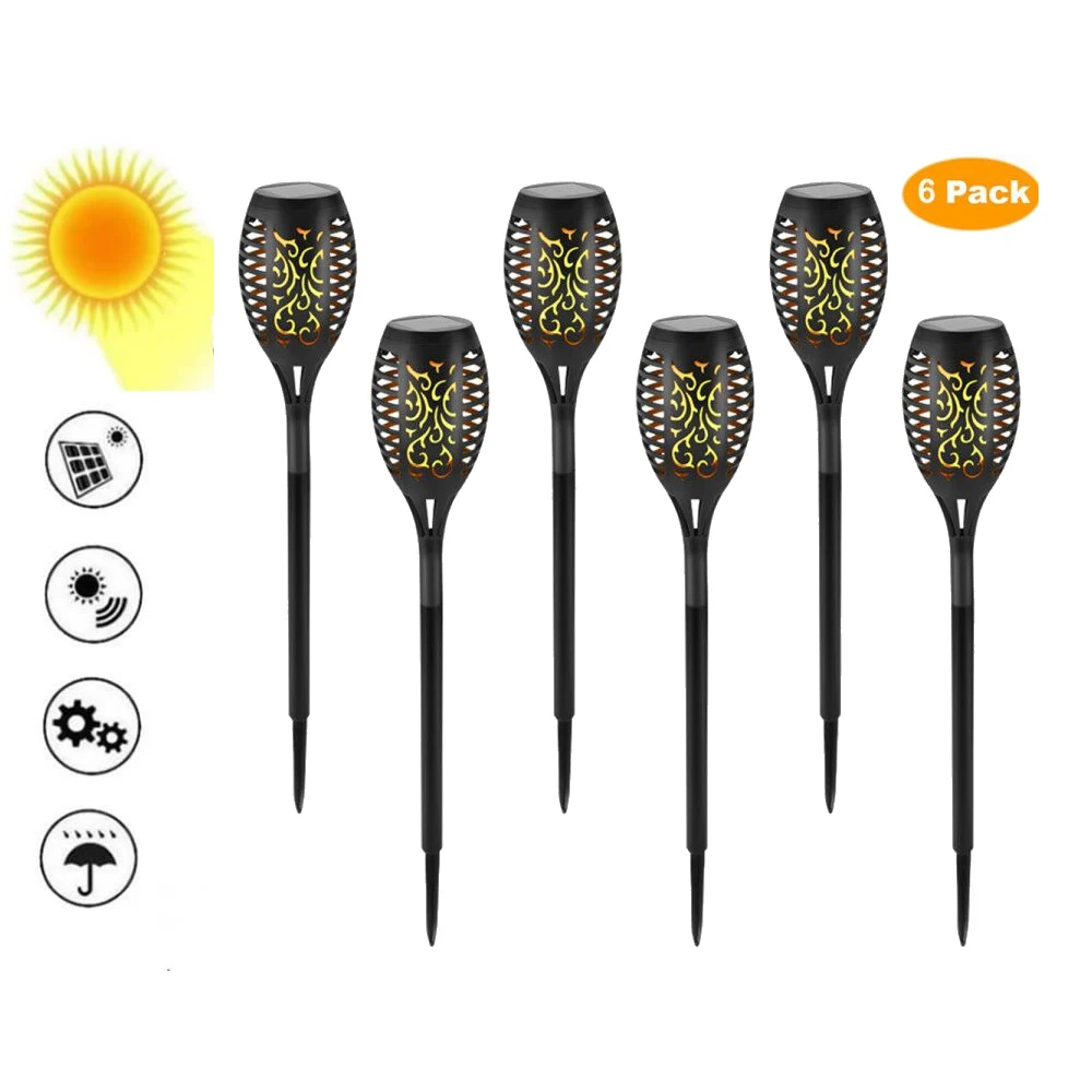 

2-8pcs Led Solar Torch Lights Outdoor Dancing Flickering Flame Solar Tiki Light Waterproof For Garden Decoration Patio Path Sola