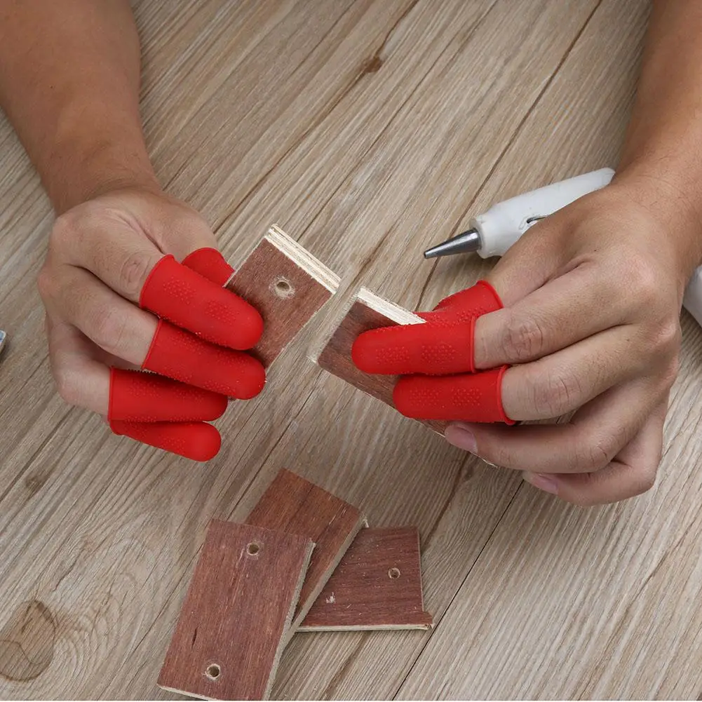 Anti-slip Hot Glue Gun Finger Caps Silicone Finger Cover Sleeve Protector Vegetable Cutter Guard Kitchen Accessories