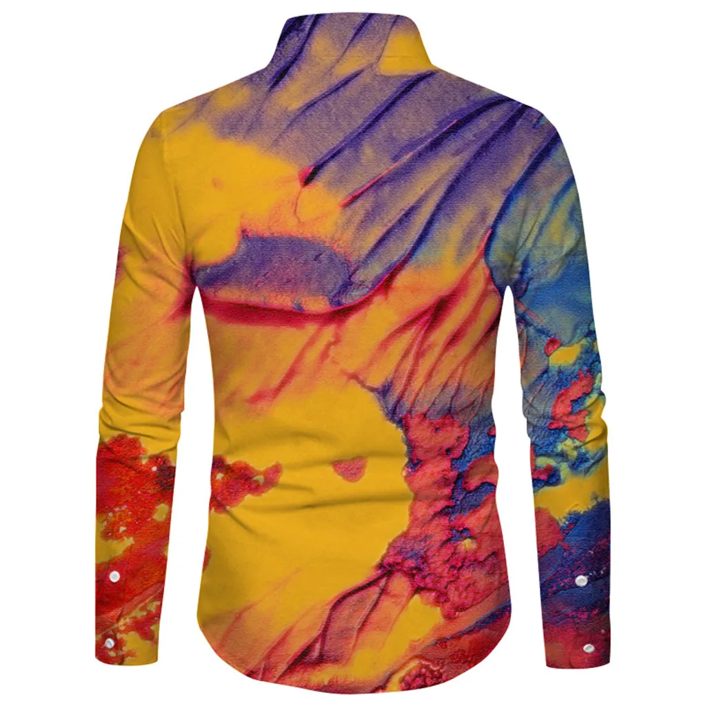 Мужские рубашки camisa Осенняя рубашка Мужская Уличная Мужская рубашка Повседневный пляжный костюм с длинным рукавом Свободная блуза camisa social masculina
