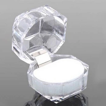 

Display Cute Organizer Clear Ring Box Wedding Earrings Portable Birthday Mini Jewelry Storage Acrylic Holder Gift