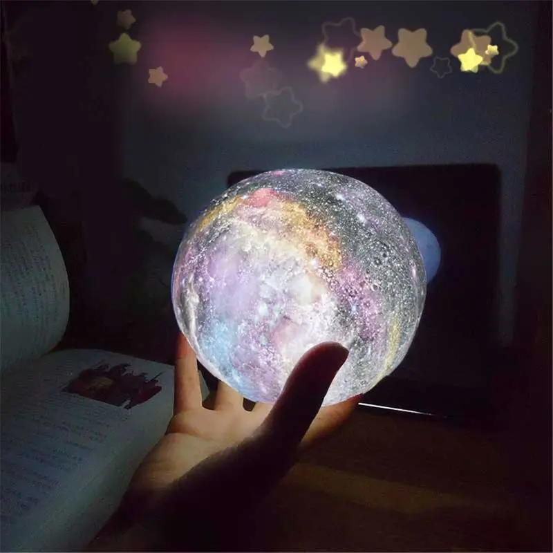 OOTDTY новая луна лампа 3d принт ночной Светильник Led звездное небо светильник Подарок детская комната Домашний декор