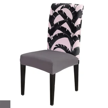 

Spandex Chair Cover Nordic Wind Banana Leaf Tropical Plant Chair Cover Home Decor Wedding Supplies Dining Chair Cover Stretch