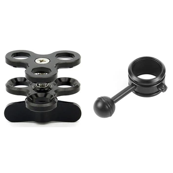 

1pcs 3 Section Ball Joint Clamp Mount & 1pcs 1 Inch Ball to Ys Head Adapter Arm or Ball Head Fixed Clip