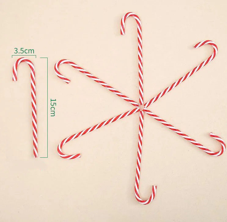 Шт. 1 шт. пластиковые красные и белые леденцы в форме тростника рождественские