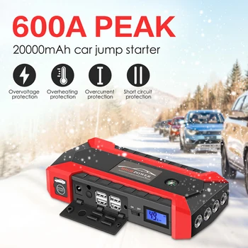 

Onever Car Jump Starter 600A Peak 20000mAh Portable Auto Battery Power Supply Phone Power Bank Charger For Car Battery NEW