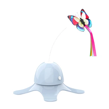 

Automatic Cat Teaser Interactive Play Funny Electric Toy Rebound Retractable 360 Rotating Training Accessory Colorful Butterfly