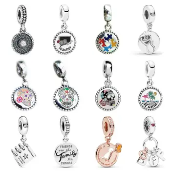 

PDD DZ 24 925 Sterling Silver Spring New Charm Pendant with DIY Bracelet Necklace Jewelry Gift Carving Suitable for Women