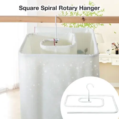 

Rotating Cloths Rack Square Spiral Rotary Hanger Drying Rack Spiral Shaped Hanger Rotating Storage Rack Blanket Rack Space Saver