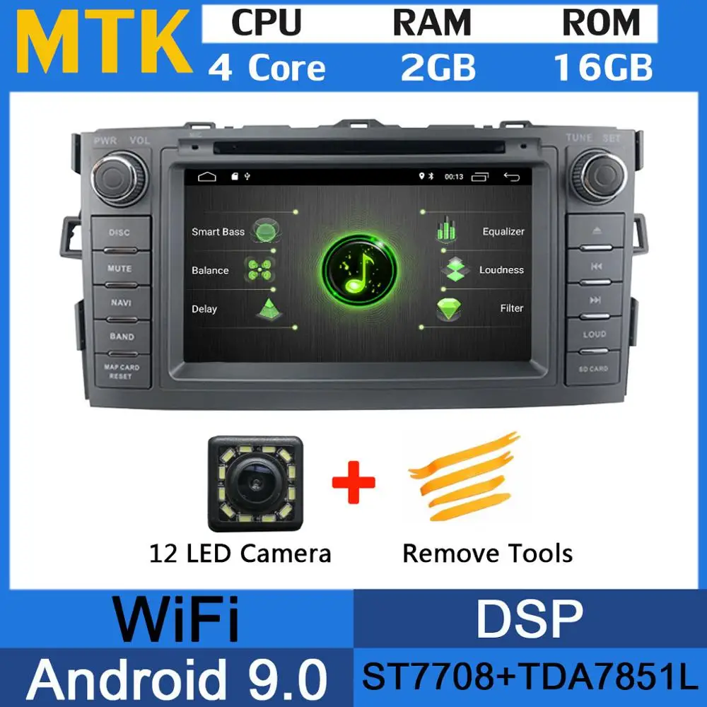 5 USB порт PX6/восьмиядерный Android 9,0 автомобильный dvd-плеер для TOYOTA AURIS 2006 2007 2008 2009 2010 2011 хэтчбек автомобильный радио gps DSP - Цвет: MTK