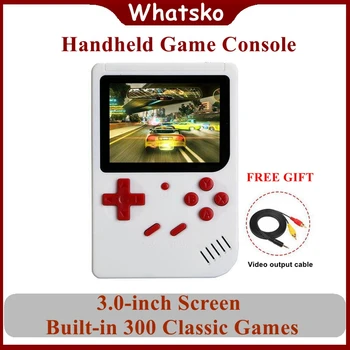 

Whatsko Retro video game console Portable 3.0 Inch Screen Built-in 300 games handheld game player 300 in 1 for FC games Gift Ki