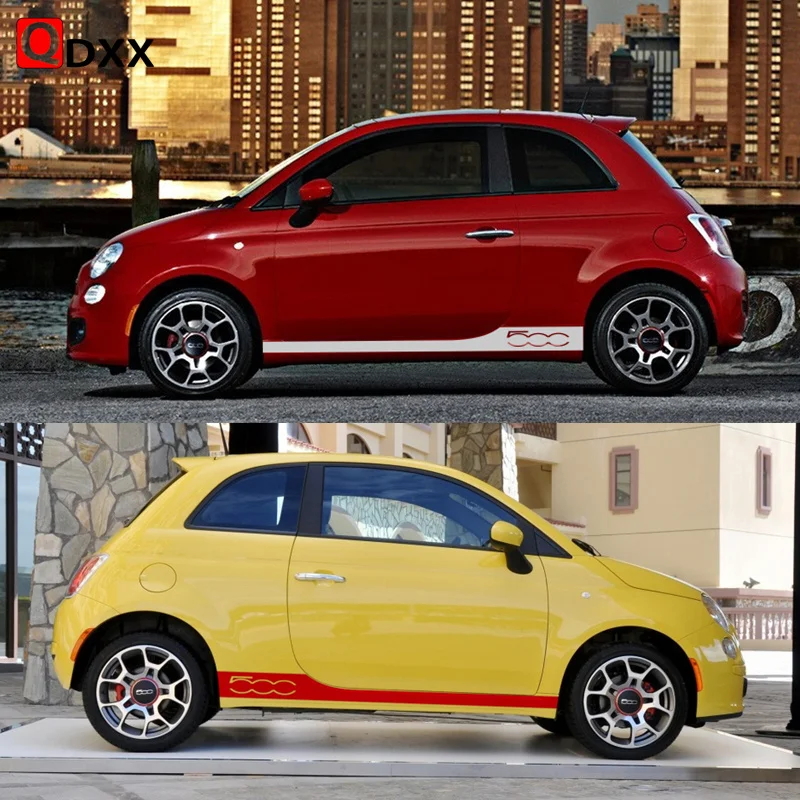 Auto Tür Side Stripes Rock Haube Abdeckung Aufkleber Vinyl Körper Kit  Aufkleber für Fiat 500 Abarth 595 695 500C 500e vintage Zubehör - AliExpress