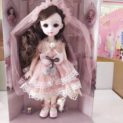 Cute Face 30cm BJD Doll 18 Movable Jointed Pouting DIY Bjd Dolls Princess Toys BJD Round Face long Hair DIY Toy Gift for Girls 20