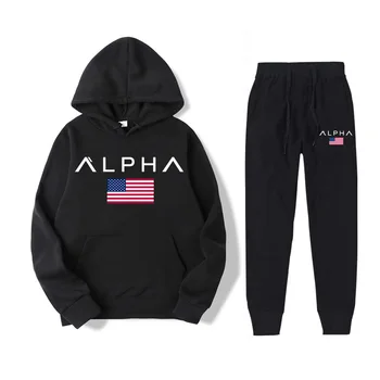 

Brand Autumn and winter new men's suit sportswear hoodie + pants jogging fitness sportswear pullover track suit sweater set