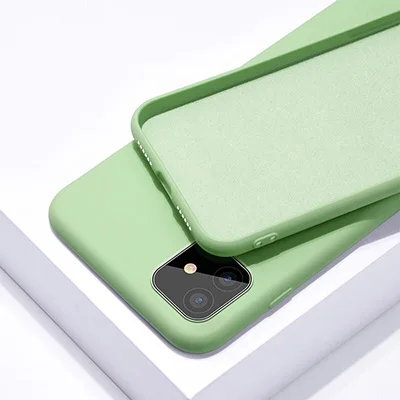 Green Жидкий силиконовый чехол для телефона для iphone 11 Pro X XS чехол для MAX XR мягкий тонкий противоударный чехол для iphone 6 6s 7 8 Plus чехол - Цвет: Green