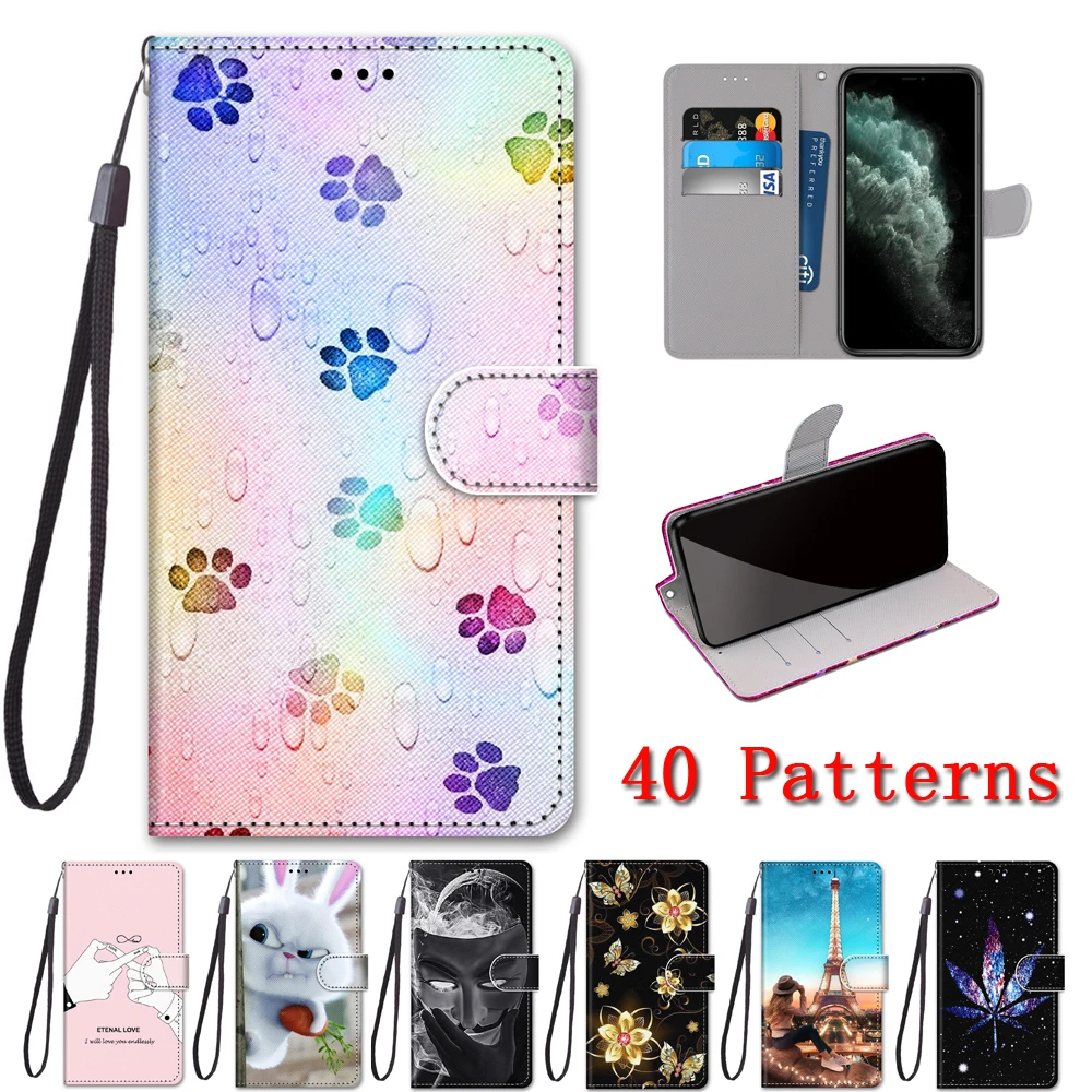 

Sunjolly PU Leather Case for iPhone 11 Pro MAX Xs Max XR X with Lanyard Card Wallet Stand Holder Flip Phone Cases Cover coque