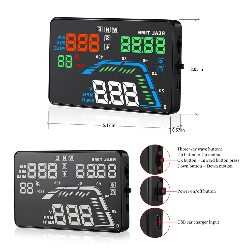 OHANEE- 5.5 ġ Q7 HUD ÷, ڵ ڵ ӵ HUD GPS ӵ     HUD OHANEE