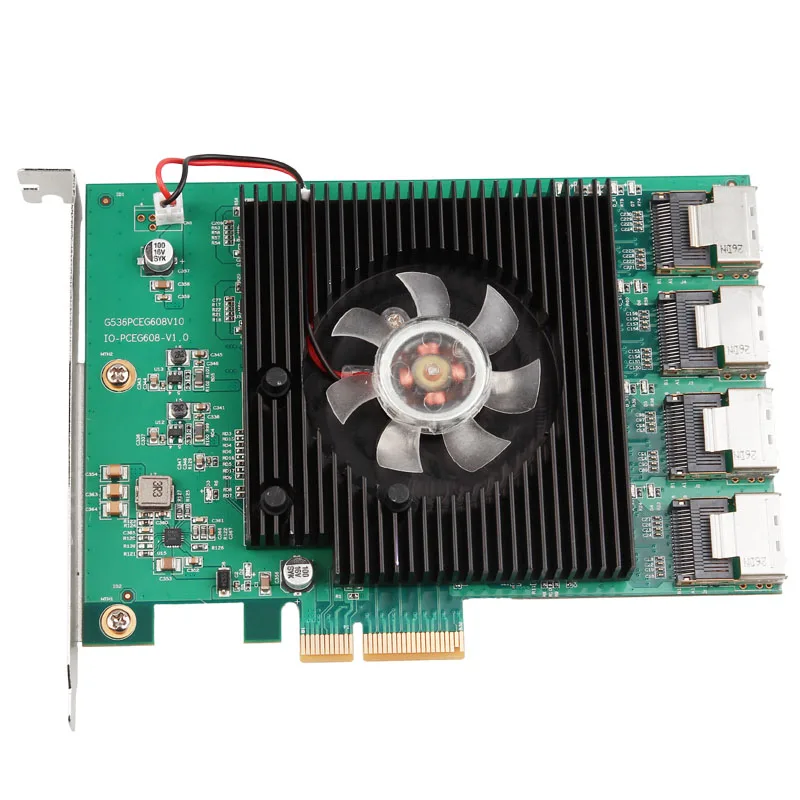 16 портов SATA карта 6 Гбит/с PCI Express контроллер карты Marvell 88SE9215 чипсет PCIe to SATA III 3,0 с Mini SAS to 4 SATA кабель