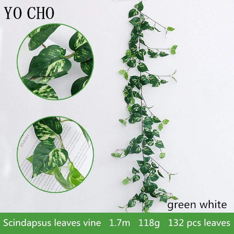 18253-1.7m-f-green white 1.7m绿萝叶藤条绿白