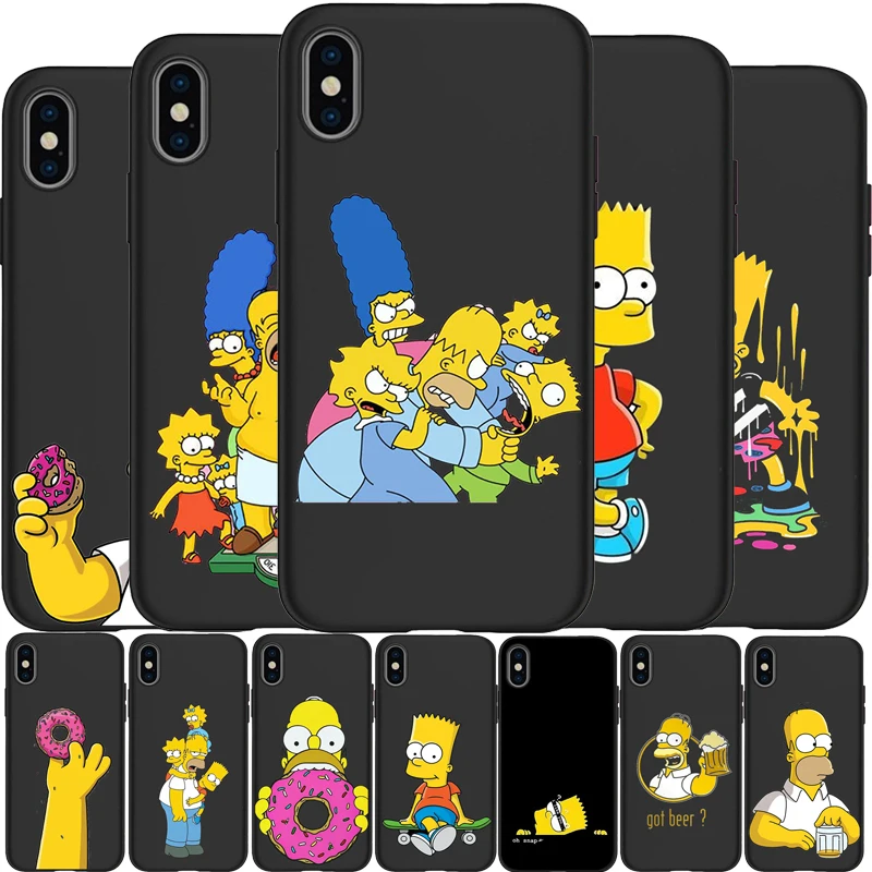 

The Simpsons Cartoons Anime Cover Soft Silicone TPU black Phone Case For iPhone X XR XS MAX 5 5S SE 6 6S Plus 7 8 Plus
