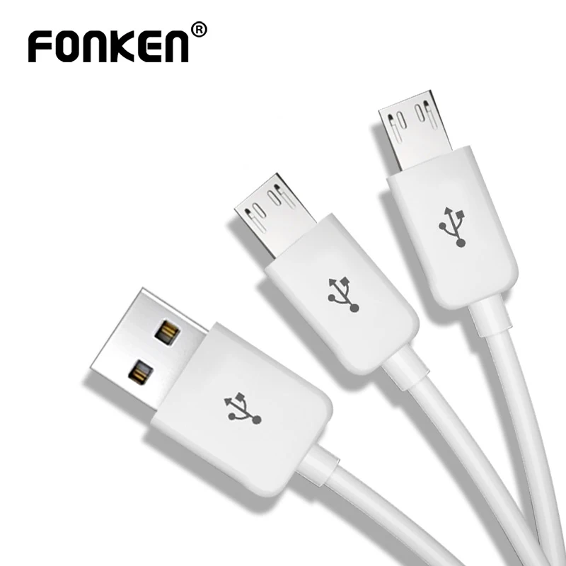 Кабель микро-USB FONKEN 2 в 1 зарядный кабель с двумя USB-портами для смартфонов OPPO VIVO
