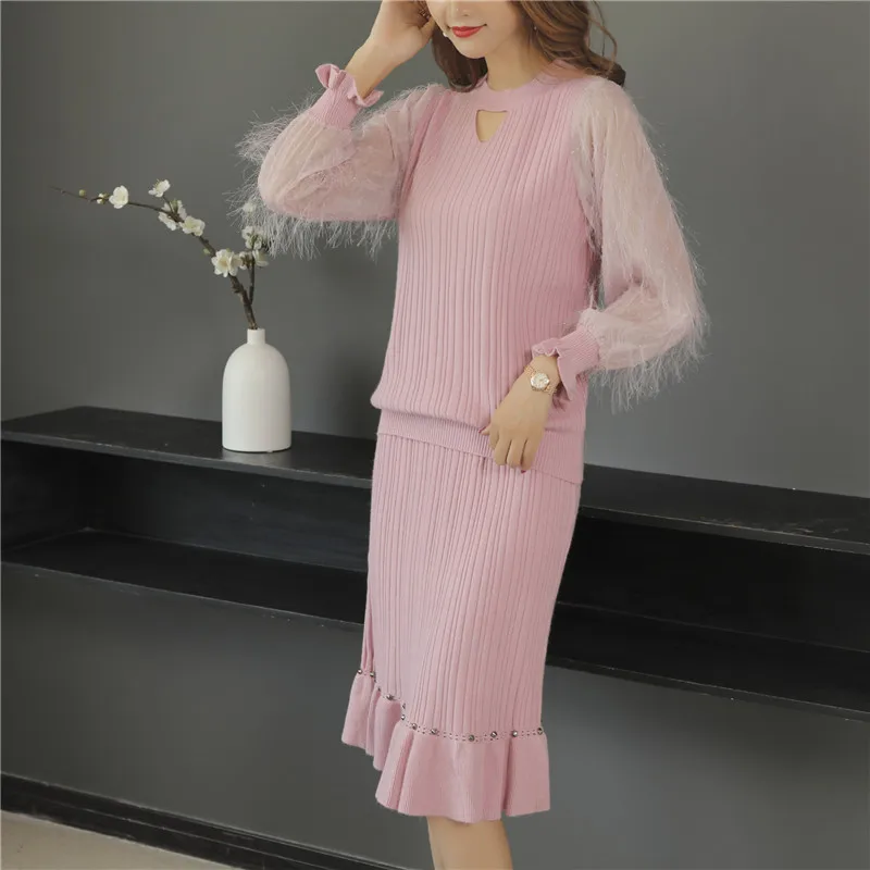 9331 Стильный трикотажный комплект из двух предметов, 75-2F, 9 рядов, 3 полки