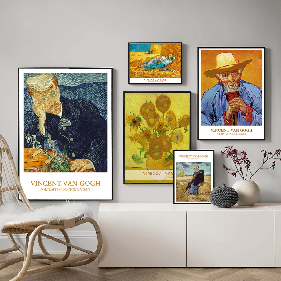 

Sunflower Portrait Artist Art Prints And Poster Vincent Van Gogh Famous Wall Picture Canvas Painting For Living Room Home Decor