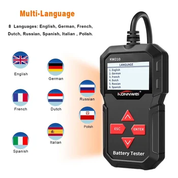 

12V Automotive Car Battery Tester Digital Multi Language Analyzer Tester Tool