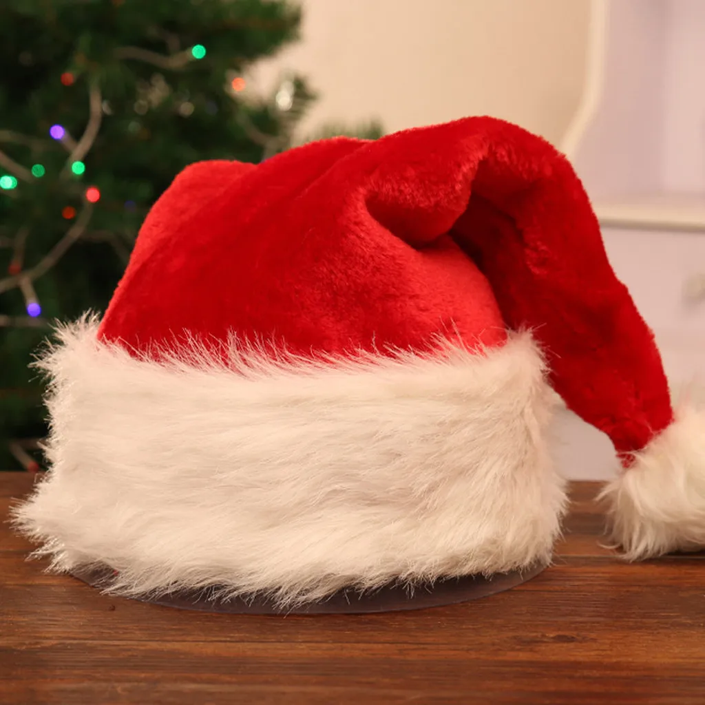 New Christmas Cap Thick Ultra Soft Plush Cute Santa Claus Holiday Fancy Dress Hat#35