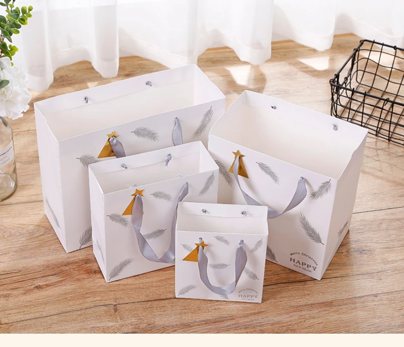 

10 pieces/batch gift bags, multi-functional high-grade paper bags with handles, recyclable environmental protection bags