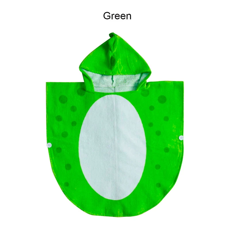 Здоровое мягкое детское пончо с капюшоном для мальчиков и девочек с рисунком динозавра, детское пляжное полотенце, банный халат, дышащая Пижама - Цвет: Зеленый