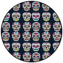Круглый ковер с черепами и цветами для гостиной, декоративные коврики для детской комнаты, коврики для спальни, современные коврики