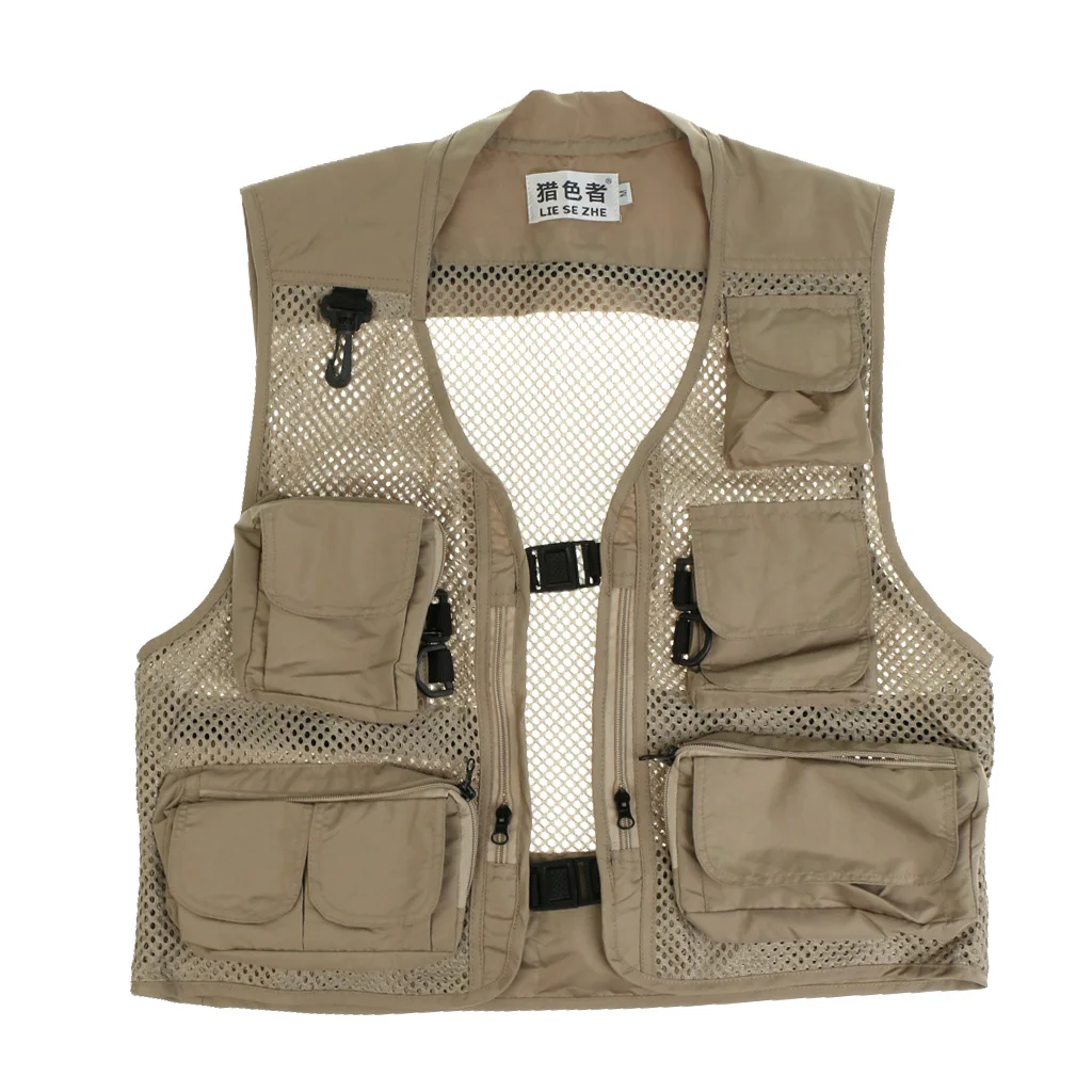Men's Outdoor Quick Dry Mesh Fly Fishing Vest Outdoor Hunting Waistcoat Travel Photography Jackets Survival Utility Vest
