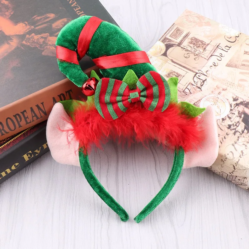 

Christmas Headbands Party Headwear Decoration Accessories Xmas Gifts Christmas Tree Elf Ear Shape Party Decor Hats for Kid