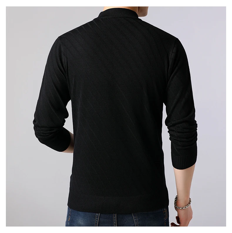 HIYSIZ O-Neck Long Sleeve Sweater Men Brand New Wool Fashion Trend Casual Autumn Winter Streetwear Striped Pullover SW039