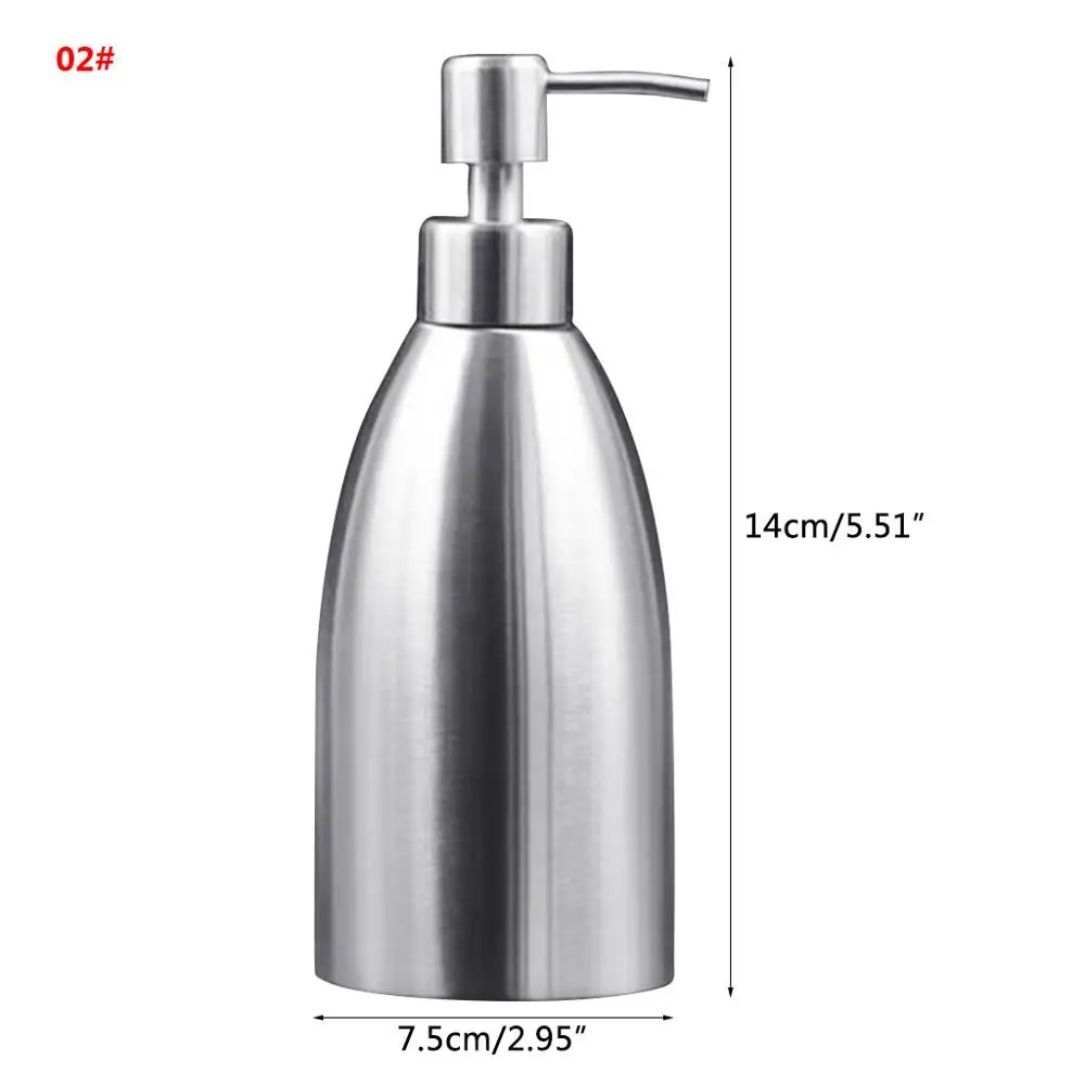 550ml Stainless Steel Foam Bottle Container Shampoo Lotion Dispenser Soap Pump Case - Цвет: 02
