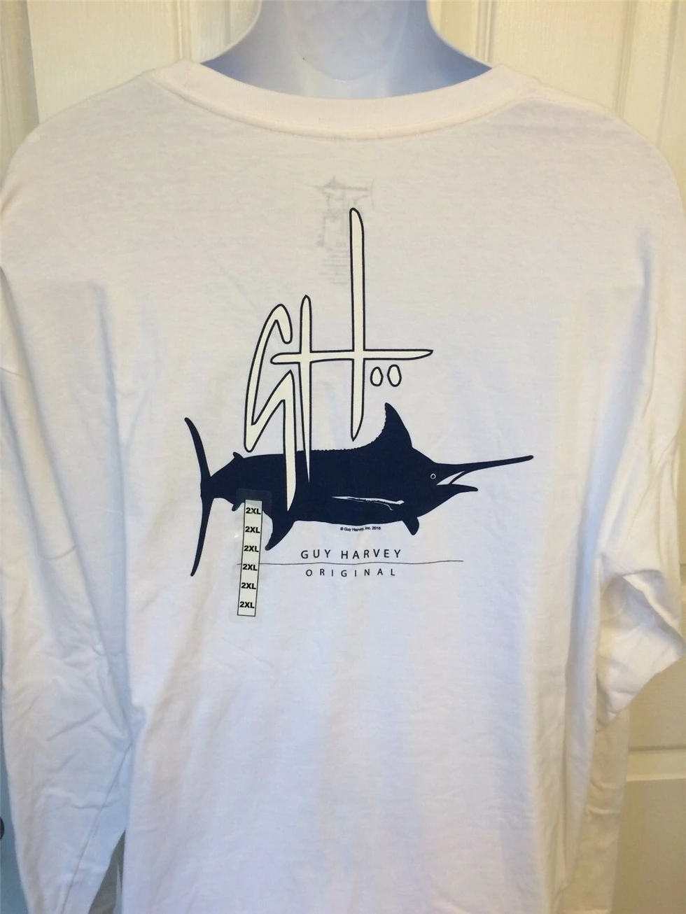 Guy Harvey Mens Initial Logo Long Sleeve Graphic T-Shirt - Size 2Xl Nwt Big Tall Tee Shirt | Мужская одежда