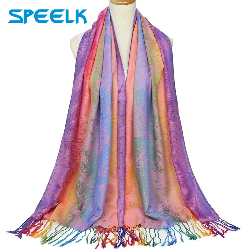 Осенний жаккардовый хлопковый шарф женская известная стильная шаль для путешествий обертывания женский бахрома хлопок хиджаб палантины теплые шарфы