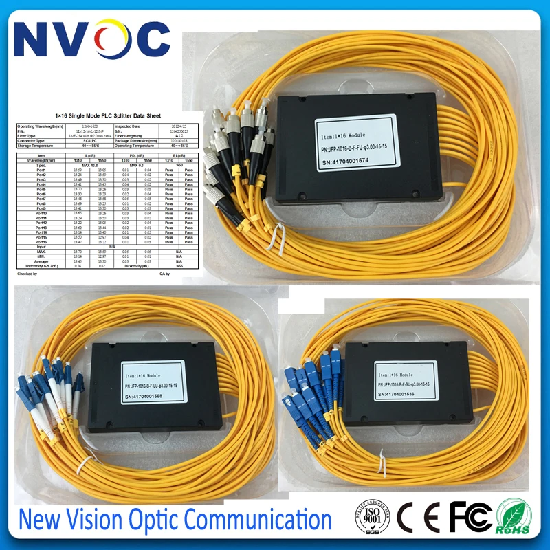 GPON 1*8 1*16 волоконно оптические ПЛК ABS сплиттеры/муфты с SC/LC/FC UPC 1X8 1X16 1M 2 0 ММ LC/SC/FC/ST APC