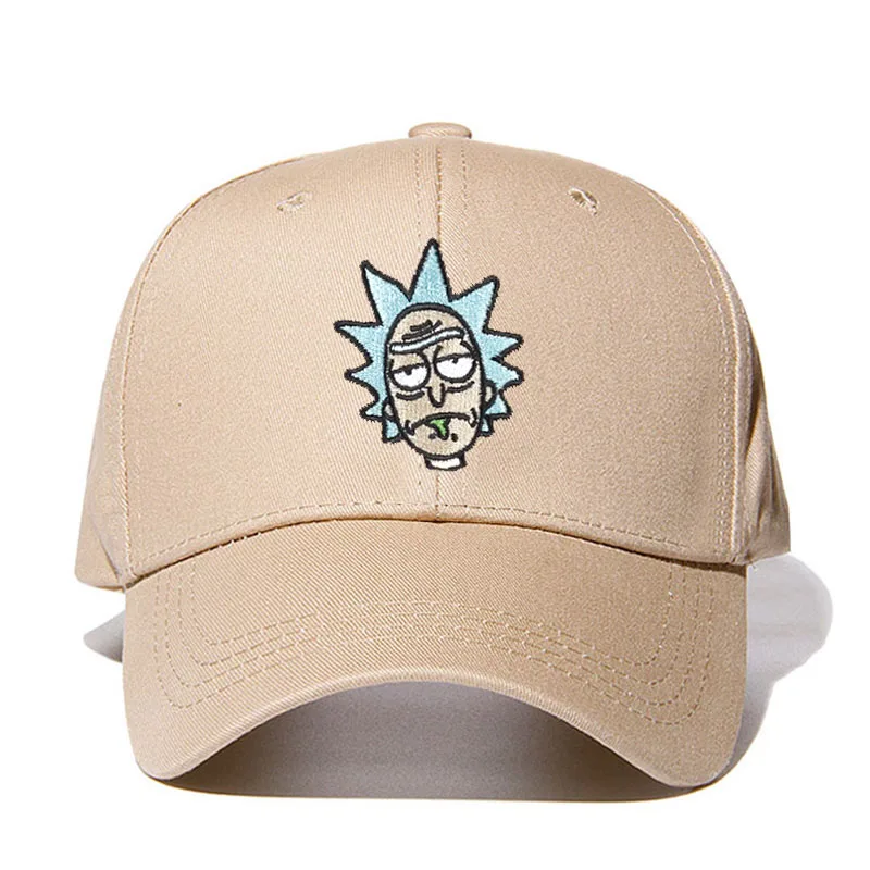 Khaki Новинка от Rick and marty, кепка для папы цвета хаки, бейсбольная кепка Crazy Rick, хлопковая бейсболка с вышивкой американского аниме, кепка для любителей аниме, мужская и женская кепка - Цвет: Khaki