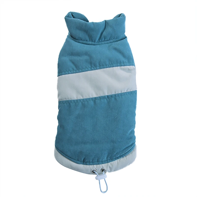 Pet Dog Clothes Winter Warm Dog Jacket Coat Puppy Clothes For Small Medium Dogs Pet Winter Outfit Down Cotton Padded Coat XS-XL - Цвет: Blue