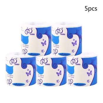 

5 Rolls Toilet Paper No Fluorescent Agent Ultra Soft Stronge 3-Ply Sheets Safe Bath Tissue for Home Kitchen Family Use