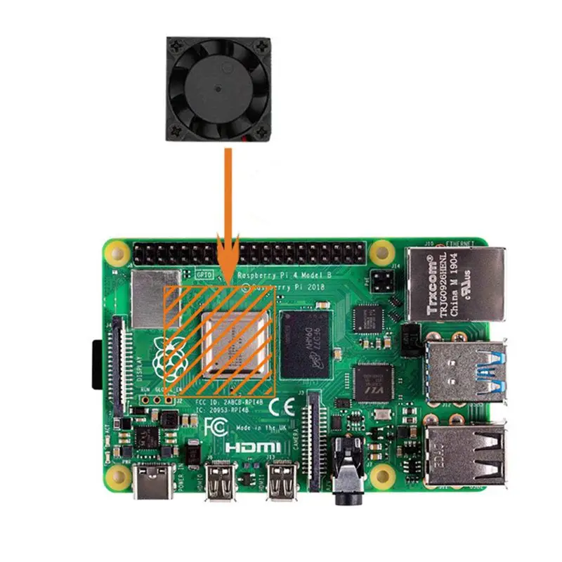 1 компл. Вентилятор охлаждения Радиатор кулер алюминий Радиаторы для Raspberry Pi 4B комплект D08B