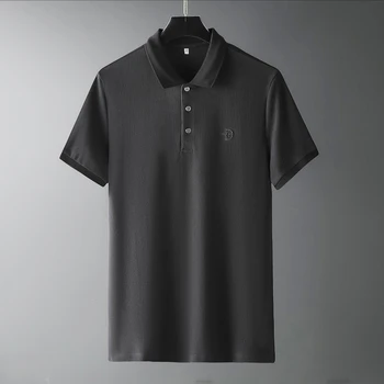 

brand Pure cotton polo shirt men's mercerized cottonT-shirt high quality thin business casual lapel Ice Silk short sleeved top