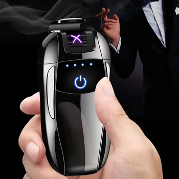 

wholesale new high quality Sports car model zinc alloy double arc portable Rechargeable USB lighter