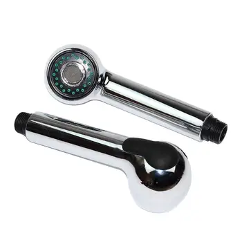 

Hand-held Shower Head Water Saving Round ABS Chrome Booster Bath Shower High Pressure Handheld Hand Shower @Q