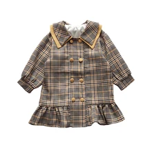 Нарядное платье для девочек детская одежда с длинными рукавами для девочек; осенние платья принцессы Детская клетчатая юбка-пачка с рисунком; костюм