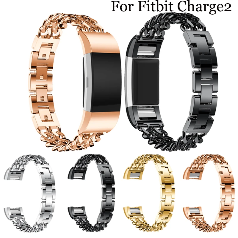 

Роскошный металлический ремешок из нержавеющей стали для часов Fitbit Charge2, сменный ремешок для зарядки бит 2, умные аксессуары