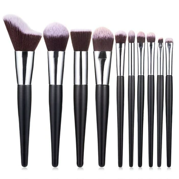 

RANCAI 10 Pcs Wavy Makeup Brush Loose Powder Blush Eyeshadow Brush